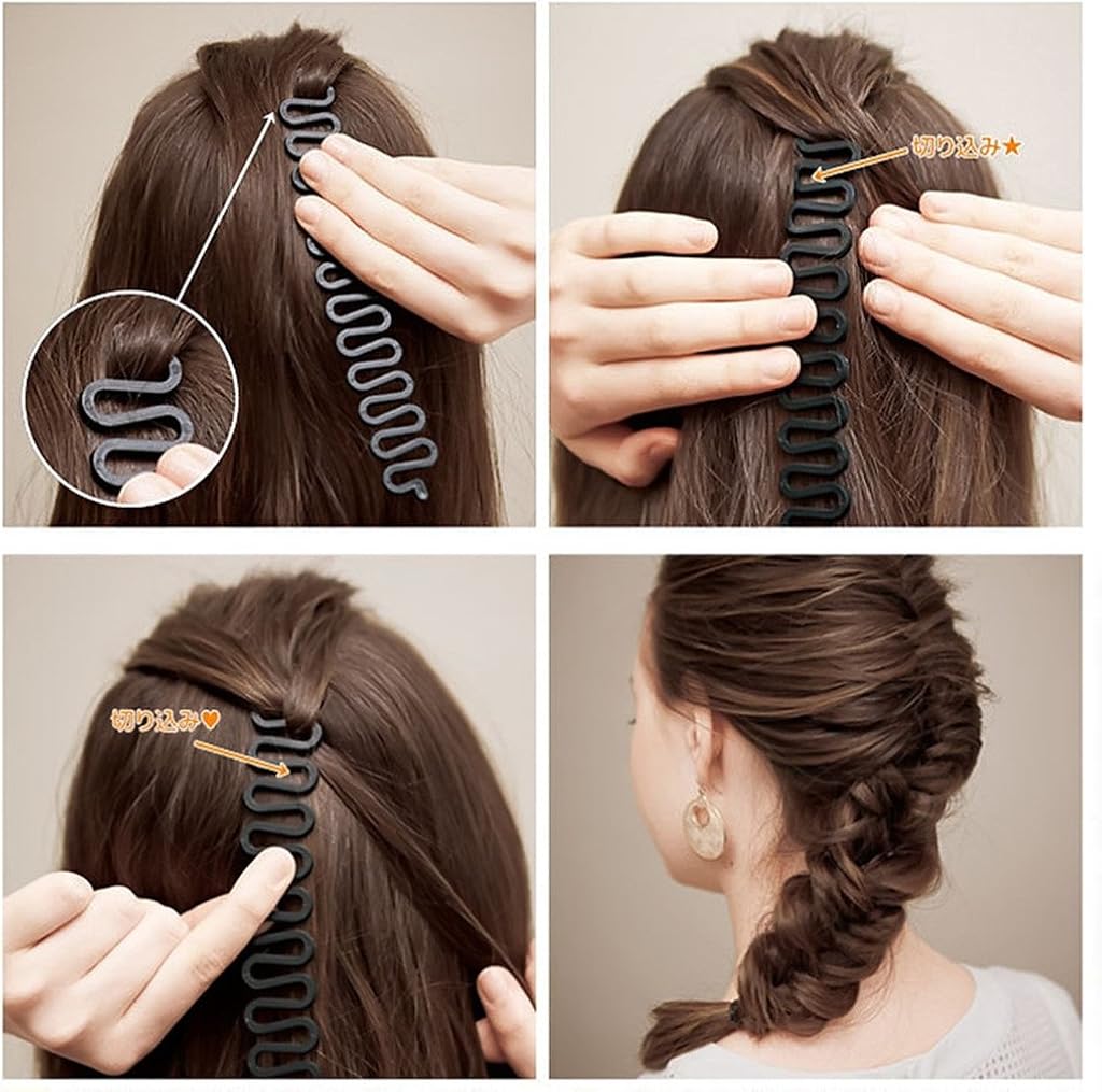 Amazon Myoffice 簡単 編み込み ヘアアレンジ ツール フィッシュボーン 編みこみ 髪 ジュエリー 通販