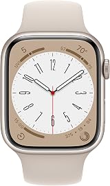 Apple Watch Series 8 GPS 45mm Starlight Aluminium Starlight Sport Band Renewed view 2