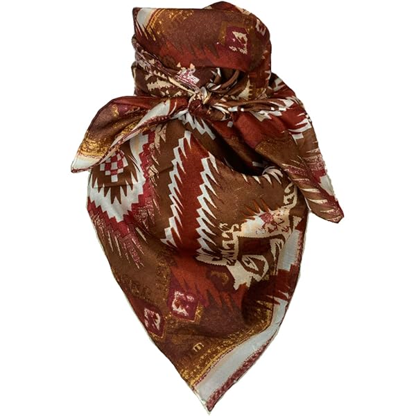 Foulard Oblong Bandana Western Paisley 13x42 - Polyester Soyeux - Neuf