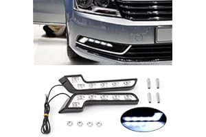EOHMAK LED Daytime Running Light Kits 2PCS 12V L Shaped Driving Lamp Daytime Running Fog Light Durable Waterproof Car LED Lamp