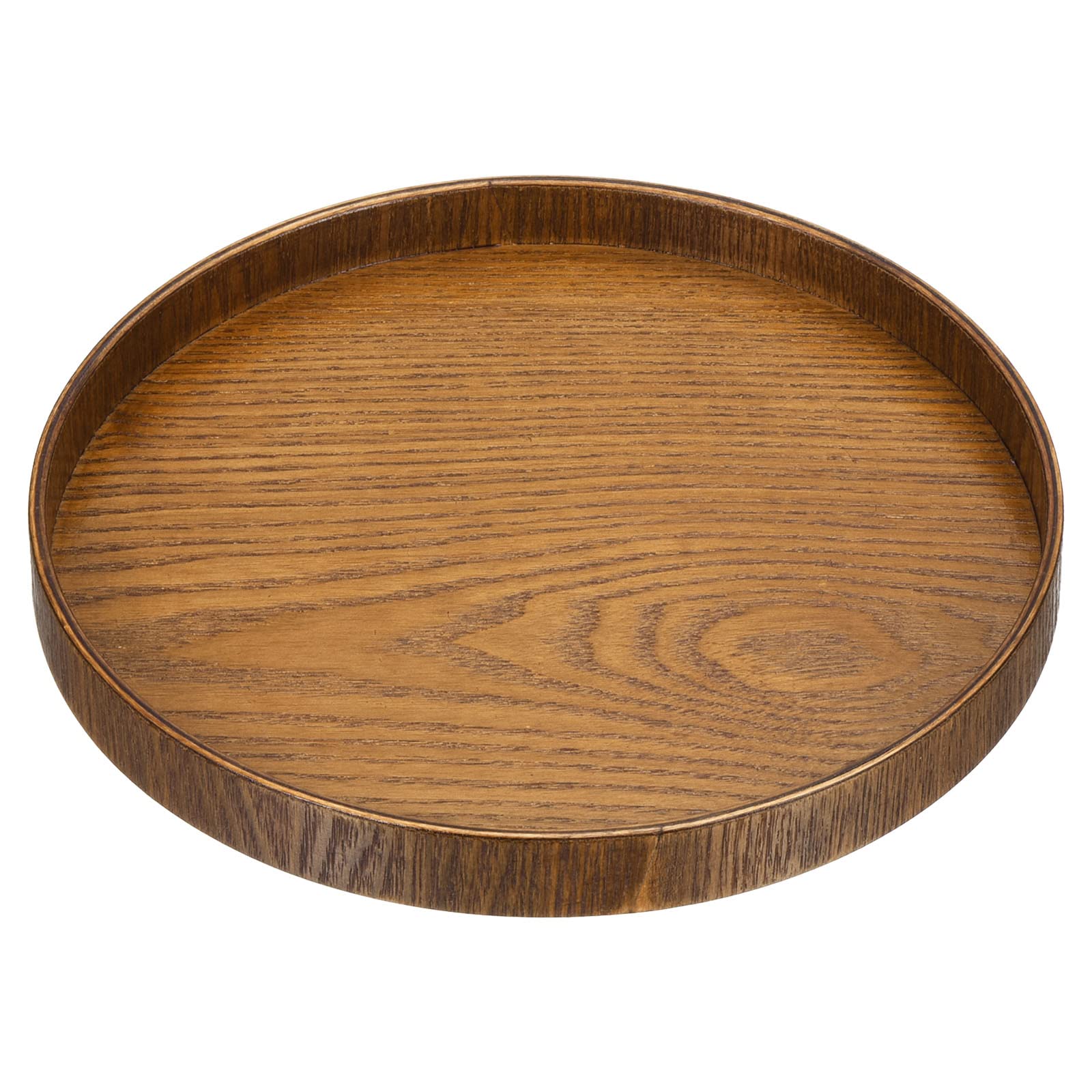 PATIKIL Wood Serving Tray 8 Inch, Round Decorative Platter for Home Decor Kitchen Table Candle Holder, Brown