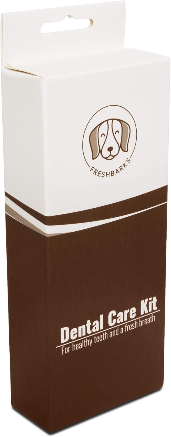 Freshbarks Dog Dental Kit | Two Tubes of The Best Enzymatic Dog Toothpaste and One Specially Designed Double Headed Dog Toothbrush | Clean Away Tartar and Plaque and Prevent Dental Infections: Health & Personal Care