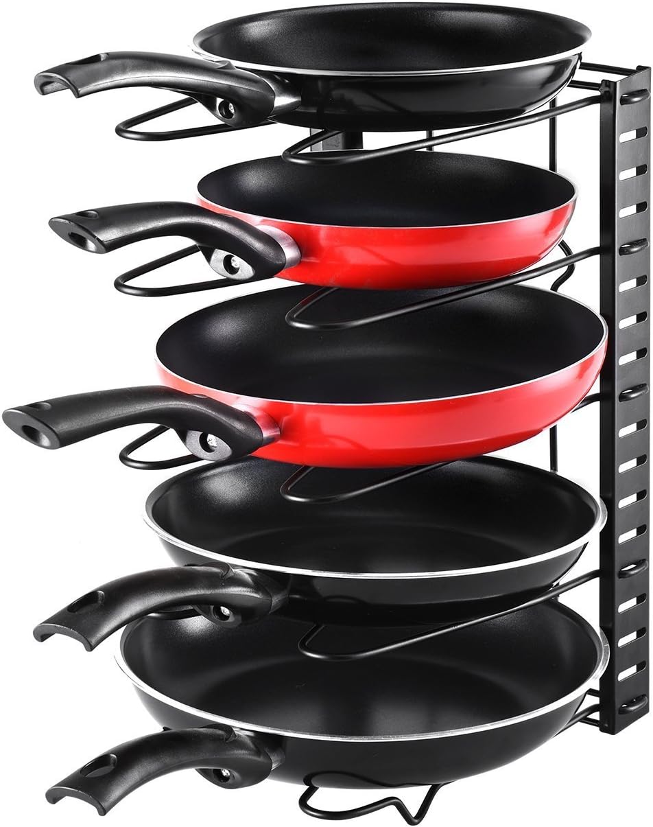 Cookey Pan Bakeware Storage Rack, Adjustable Baking Sheet Tray Holder Rack, Perfect for Kitchenware Cookware Pot Lid