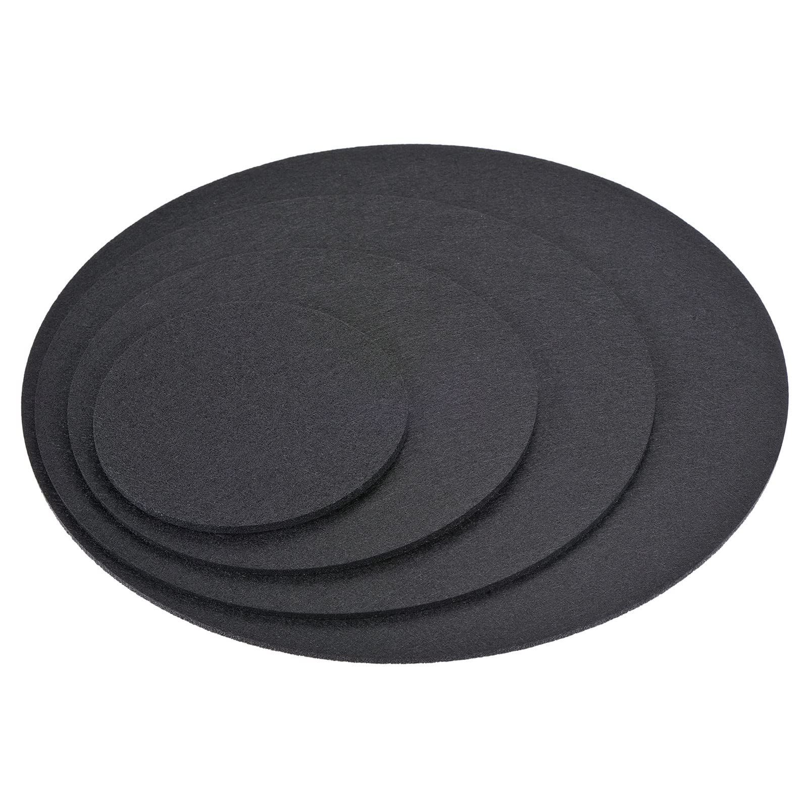 M METERXITY 8 Pack Planter Coasters Set Felt Round Flowerpot Drip Pad Mat Apply to Outdoor/Garden (4" 6" 8" 10", Black)