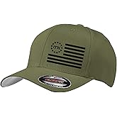 13 Star USA Flag Patriotic Flex Baseball Fitted hat -Custom Embroidered 6277 Flex Baseball Fitted hat