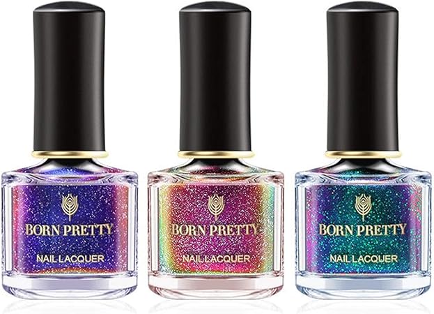 Amazon Born Pretty カメレオンネイルポリッシュ 6ml ボトル 3色セット 星空グリッターネイル 角度によって偏光効果 眩しいレーザーラメ入り キラキラ カメレオンネイル マニキュア 並行輸入品 Born Pretty マニキュア ネイルポリッシュ 通販