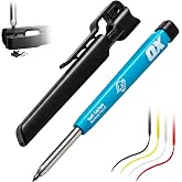 OX 2.8mm Mechanical Carpenter Pencils with 4 Leads &amp; Sharpener | Heavy Duty Construction Pencil, Carpentry Marking Pencil for Woodworking, Site Holster, Red, White, Yellow, &amp; Graphite Leads