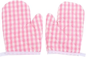 DOITOOL Oven Mitts for Kids Christmas Kitchen Gloves Baking Tool Microwave Oven Gloves Kitchen Mitts for Safe Baking Cooking BBQ