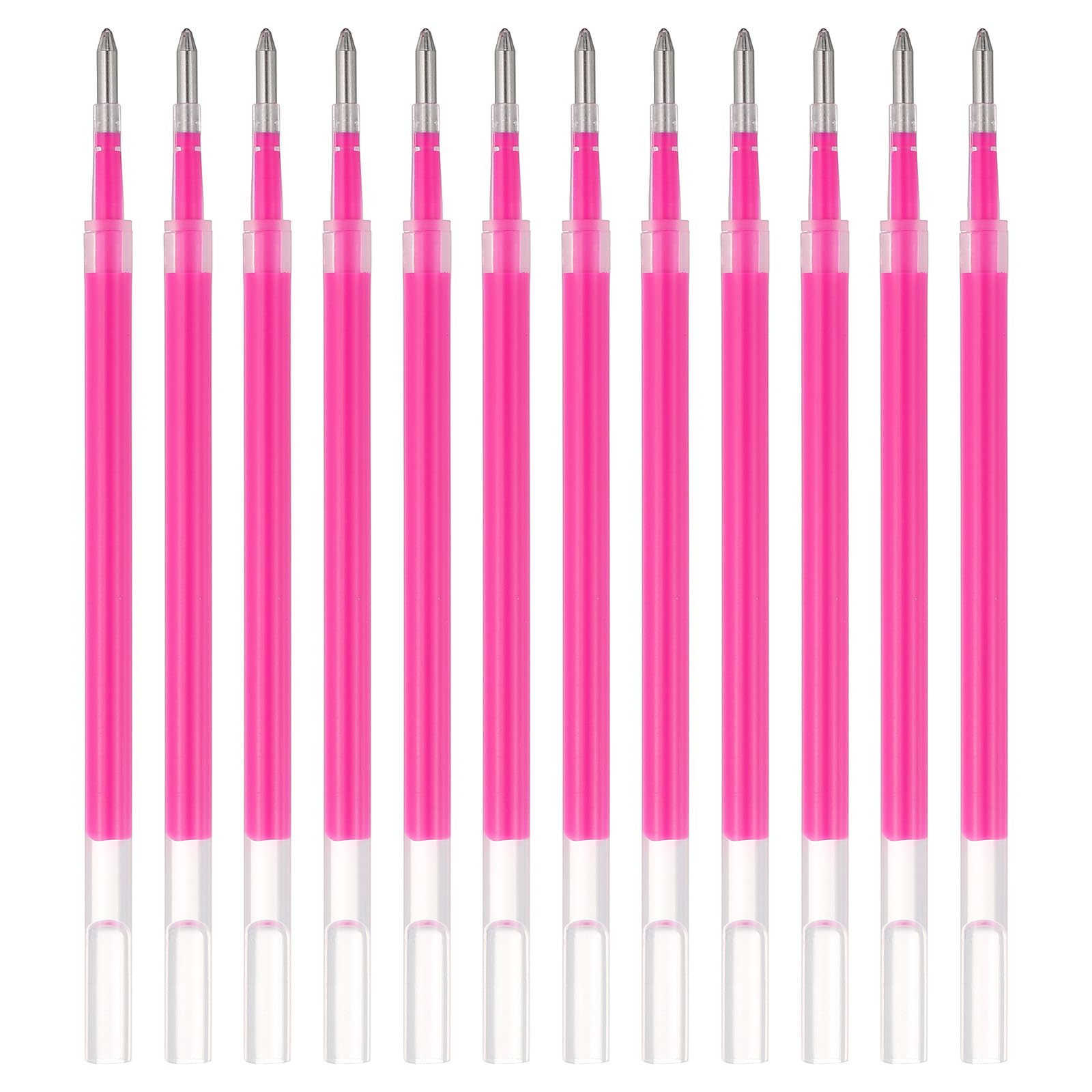 PATIKIL Gel Pen Refills, 12 Pcs 0.8mm Medium Point Neon Coloring Gel Ink Pen Replace Refills for Retractable Click Pens Writing Drawing Doodling Office Study Classroom Supplies, Pink