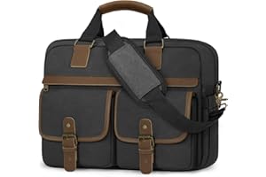 RAINSMORE Messenger Bag for Men 15.6 Inch Laptop Bag Canvas Casual Briefcase Crossbody Shoulder Handbag