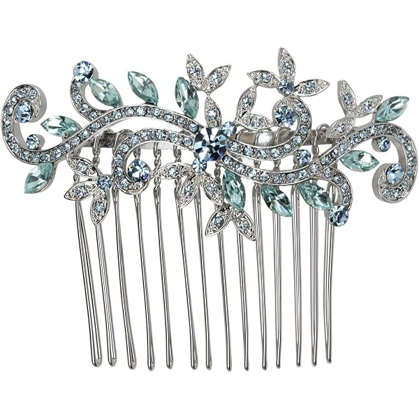 Alilang Women's Crystal Rhinestone Dragonfly Hair Comb - Silver Tone, Sparkly Hair Accessory For Parties & Weddings - View #3