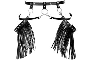 BBOHSS Women's Leather Harness Sling Belt Adjustable Punk Garter Tassel Party Costume Halloween Carnival