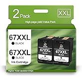 XXL 67 Ink Cartridge Black Replacement for HP 67XXL 67XL 67 Ink Cartridge Work with DeskJet 2700 2755e 4155e 4100 Series Envy