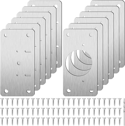selizo Hinge Repair Plate 12PCS Cabinet Repair Plates with Screws Stainless