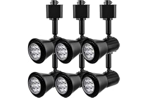 AOAXL 7W Track Lighting Heads, H Track Lighting GU10 Base Adapter Dimmable Bright 5500K Cool White Track Lighting Fixtures Ceiling for Kitchen, Dining Room, Wall, Art Exhibition (6 Pack)