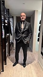 TIJOFA Navy Blue 3 Piece Suits for Men Slim Fit Big