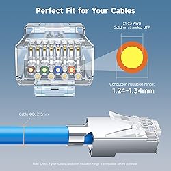 Cable Matters 50-Pack Cat6A RJ45 Shielded Modular