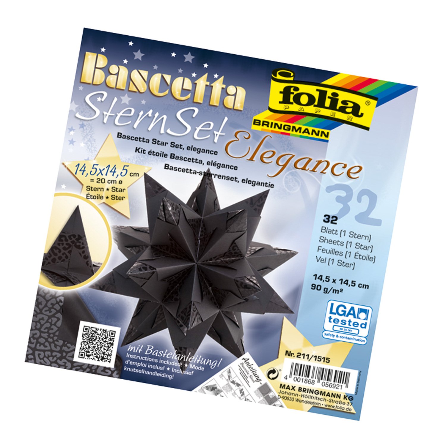 folia 836/3030 Bascetta Star Handicraft set, blue, Card, Black, 14,5 x 14,5 cm — image 1