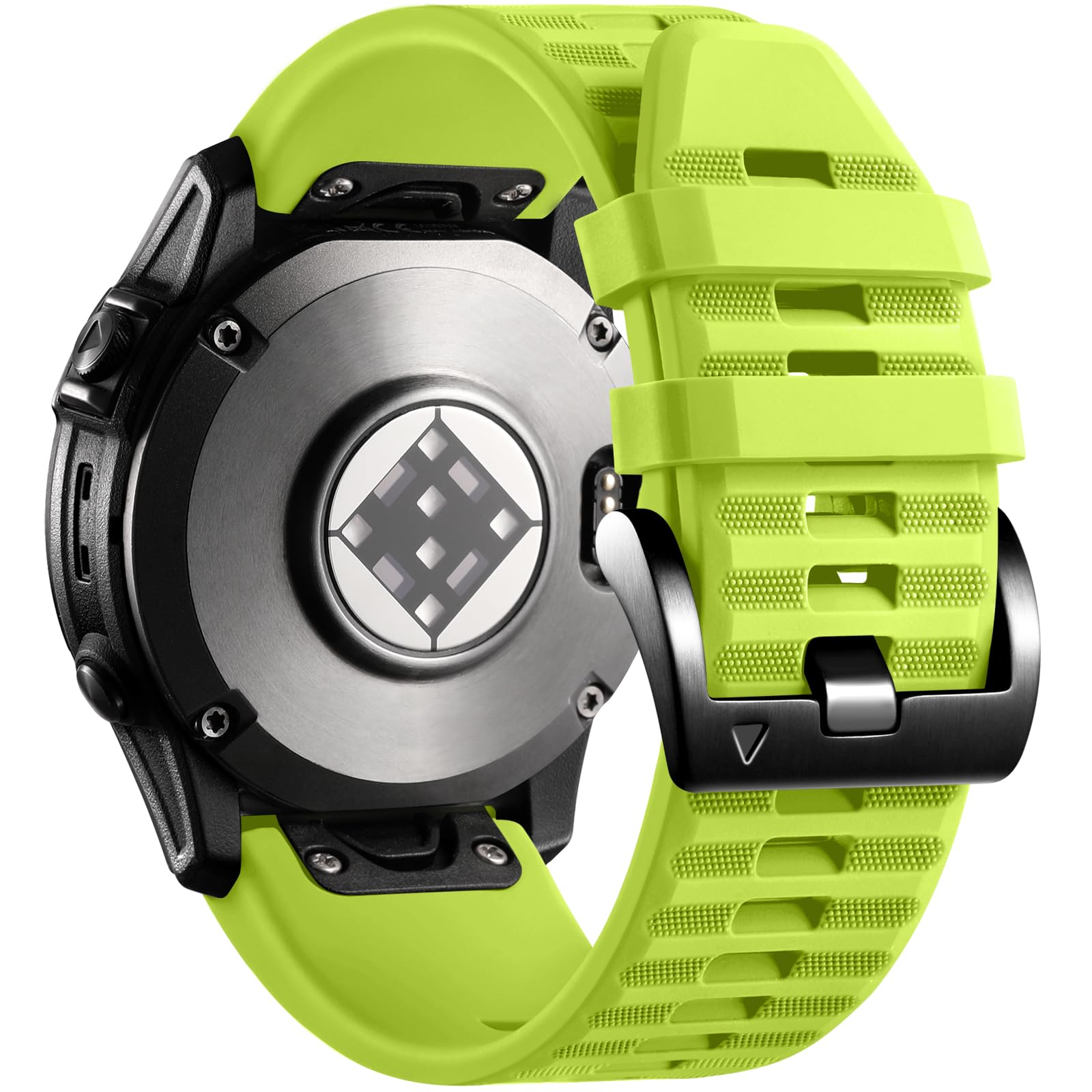 Laffav Compatible with Garmin Fenix 6 Pro Strap/Fenix 6/Fenix 8 47mm/Fenix 7 Pro/Fenix 7 Strap, Silicone 22mm QuickFit Sport Band for Garmin Epix Gen 2/Instinct 2/Forerunner 965/945, Lime