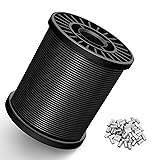 KALLSDY Black Vinyl Coated Wire Rope 1/16", 200FT