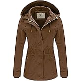 WenVen Women's Cotton Military Jacket Lightweight Casual Anorak Coat with Hood