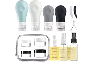 Gemice Travel Bottles for Toiletries, TSA Approved Travel Containers Leak Proof Silicone Squeezable Travel Accessories Set 2oz 3oz for Shampoo Conditioner Lotion Body Wash (16 Pack)