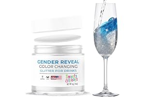 Sweets & Treats Boutique Gender Reveal Decorations Edible Glitter for Drinks, Magical Ideas, Surprise Boy or Girl Sprinkles as Drink Brew Glitter, Baby - Blue
