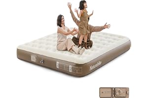 Naturehike Compact King Size Air Mattress with Electric Built-in Pump, 79 * 71in Extra Wide 2-min Quick Inflatable Mattresses for Home, Camping, Guests, Travel, Morning View Series