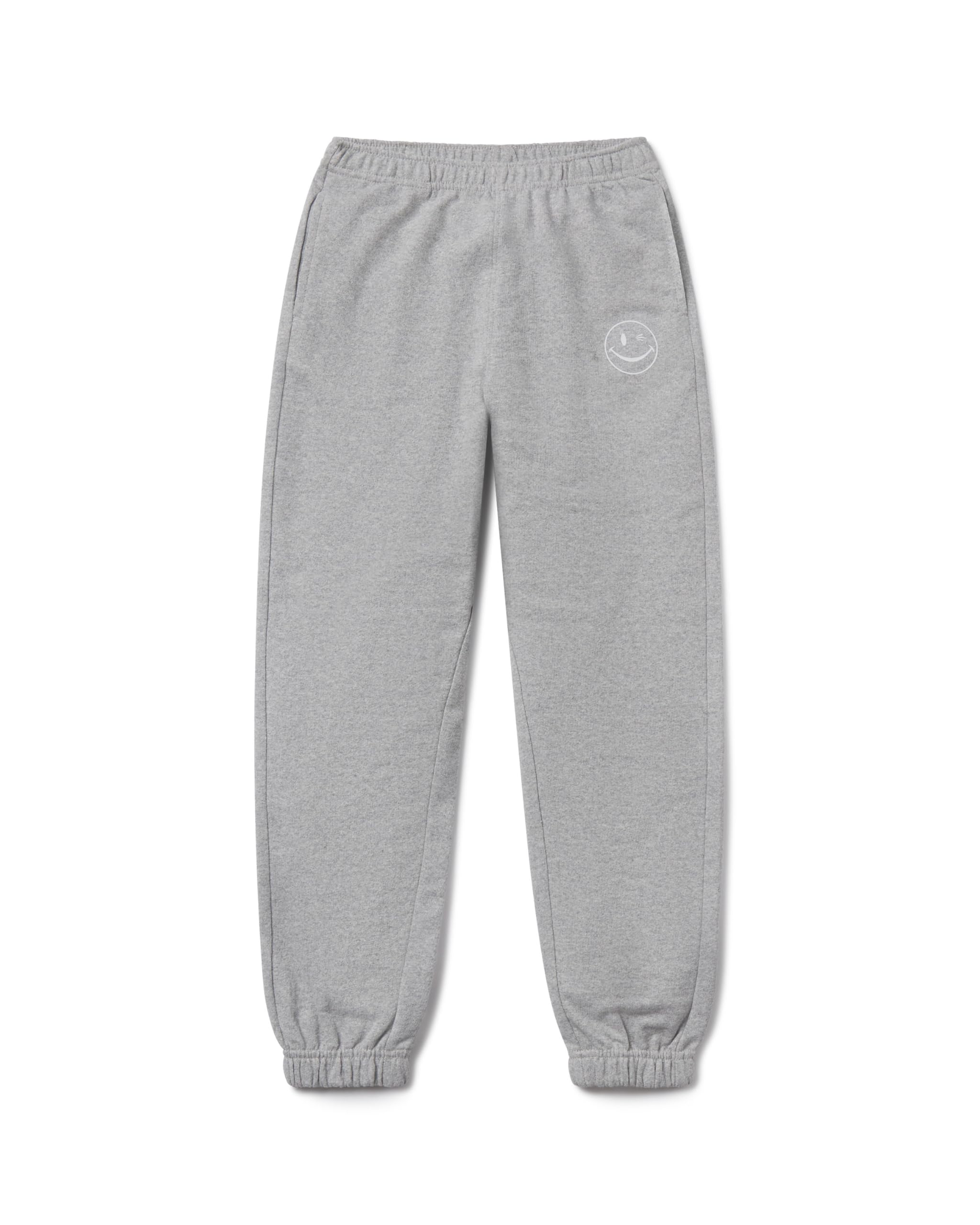 JOE BOXER Grey French Terry Sweatpants for Girls 10-12, Joggers Sweats (Heather Grey, Large)