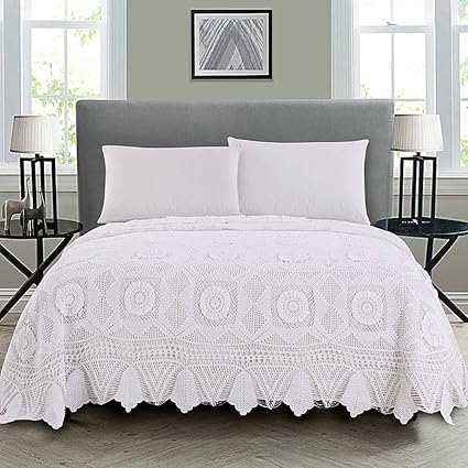 Couvre Lit Double King Size Crochet A La Main Quilt 240cm 290cm Ensemble De Couverture Amazon Fr Cuisine Maison