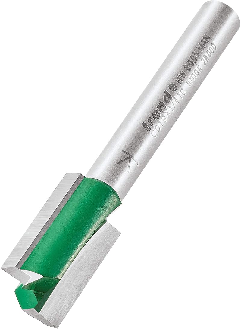 Trend TrendCraftPro Straight Two Flute Router Cutter Bit 1/4 Inch Shank