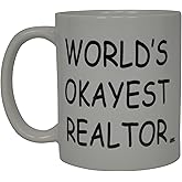 Rogue River Tactical Coffee Mug Worlds Okayest Realtor Best Funny Real Estate Agent Novelty Cup Gift Idea For Men Women Office Employee Boss Coworkers