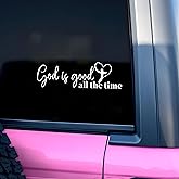 God is Good All The Time Car Decal, Love Jesus, Christian Religious Sticker Catholic Cross Heart Car Accessories Funny Vinyl Sticker Waterproof 8 Inches Bumper Car Gifts for Mom Dad Friend