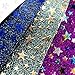 David accessories Gold Foil Glitter Star Pattern Printed Faux Leather Sheets Felt Back 8 Pcs 7.7