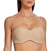 MELENECA Women's Strapless Bra for Large Bust Minimizer Unlined Bandeau with Underwire