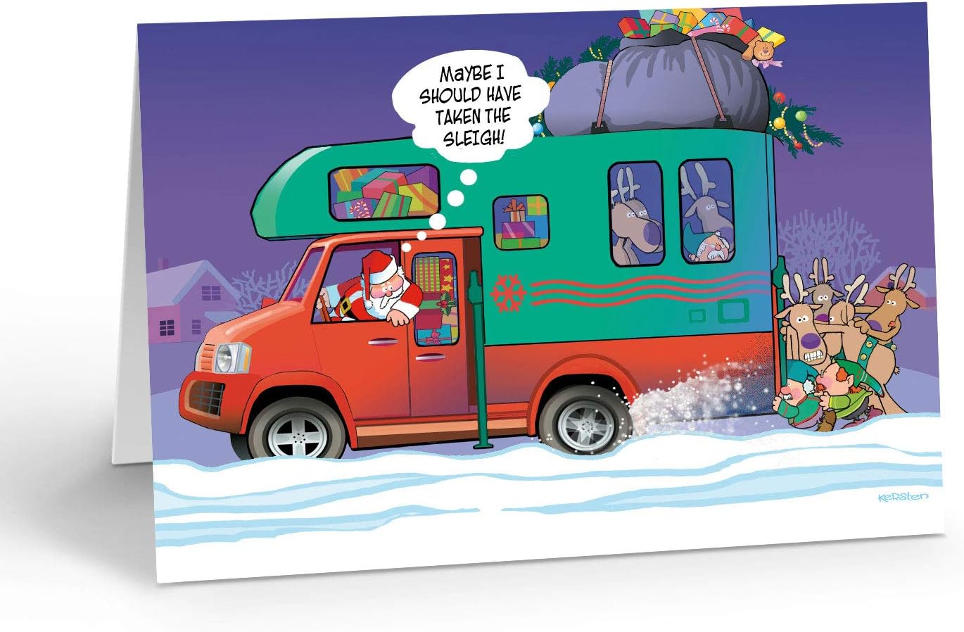 Amazon.com: Stuck Camper Christmas Card - 18 Christmas Cards & 19