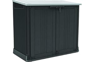 Keter Store-It-Out Prime 4.3 x 3.7 ft. Outdoor Resin Storage Shed with Easy Lift Hinges, Perfect for Yard Tools, Pool Floats and Garden Accessories, Black