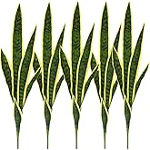 COTSEN 5 Pack Artificial Snake Plants Faux Agave Plant Fake Sansevieria Unpotted 30 inch Artificial Plants Suitable for Garden Home Office Indoor Outdoor Decoration (Yellow Green)