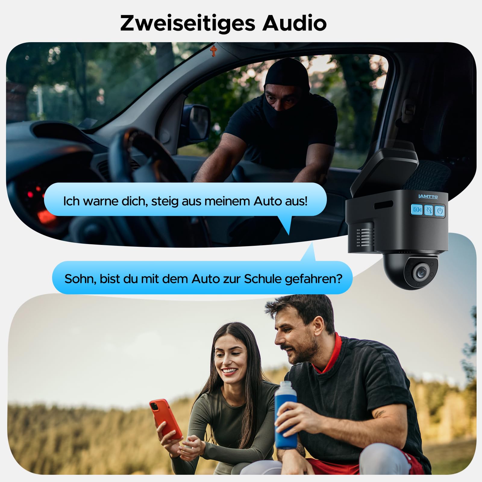 LAMTTO 4G LTE Dashcam Auto Sicherheitskamera für Diebstahl, GPS Tracker für Sicheres Fahren, Fern-Live-Ansicht Auto Überwachungskamera mit APP Alarmen & Cloud, Parküberwachung für Flotten & Familien 6