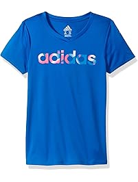 adidas Girls' Big V-Neck Performance T-Shirt