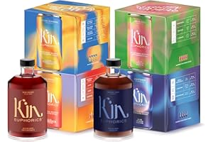 Full Kin Kit by Kin Euphorics, Non Alcoholic Spirits, Adaptogen Drinks, 16 8 Fl Oz Cans (Kin Spritz, Kin Bloom, Actual Sunshine, Lightwave), 2 x 16.9 Fl Oz Bottles (High Rhode, Dream Light)
