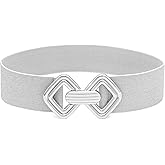 BAOKELAN Wide Elastic Waist Belts for Women Stretchy Skinny Belts with Gold Buckle for Dresses