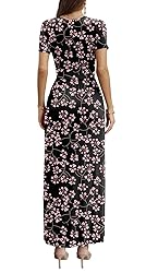 CATHY Women Short Sleeve Deep V-Neck Casual Long