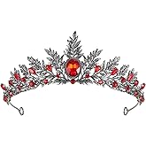 SWEETV Queen Crown for Women, Gothic Crown Greek Headband Halloween Decorations, Vintage Tiaras and Crowns, Prom Tiara with Rhinestone Wedding Headpiece for Quinceanera