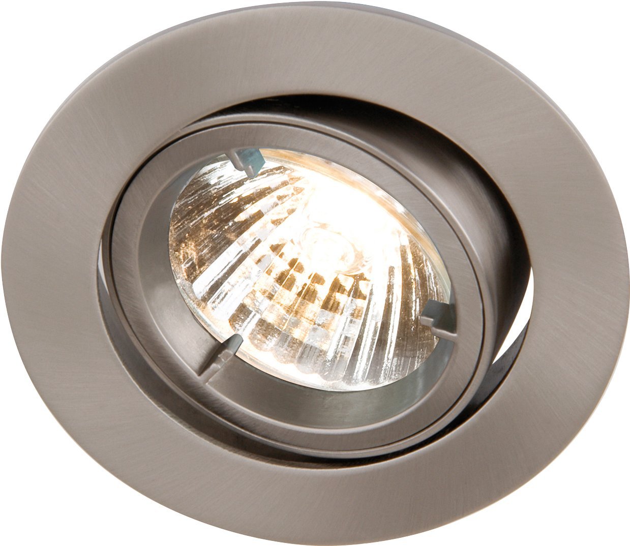 Knightsbridge IP20 230V/12V GU10/MR16 Brushed Chrome Recessed Tilt Twist & Lock Downlight, Aluminium