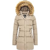FARVALUE Women's Winter Coat Warm Parka Jacket Puffer Quilted Thicken Hooded Outerwear with Fur Trim