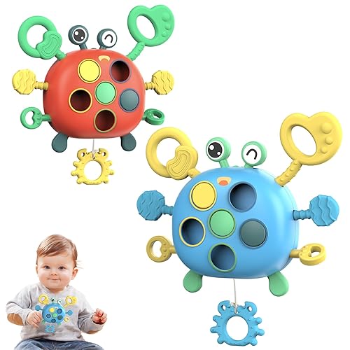 Toddler Travel Sensory Toys for Babies 18 Months, Silicone Pull