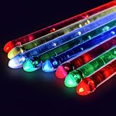 Hami LED Light up Drum sticks, 15 Color Changing Drumsticks, Support USB Charging with Opening Key, PC Polymer Material, Durable Professional Musical Practice for Kids Adults (2pcs / Pack)