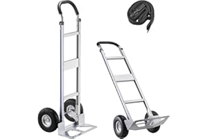 VEVOR Hand Truck, 500 lbs Load Capacity, Heavy-Duty Hand Truck Dolly with Non-Slip Wheels & Handle, Aluminum Alloy Portable T