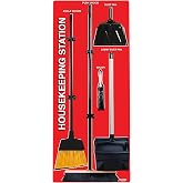 5S Housekeeping Shadow Board Broom Station RED (with Broom Kit)